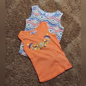 Freestyle Orange and Patterned Kids Tank Tops